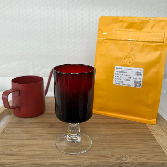 Vintage MCM deep red stemmed glass - Picture 2 of 5